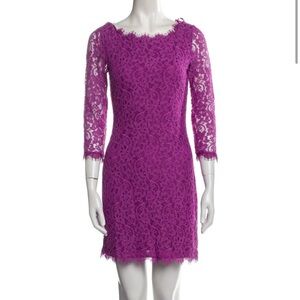 DVF Lilac Pink Purple Lace Dress